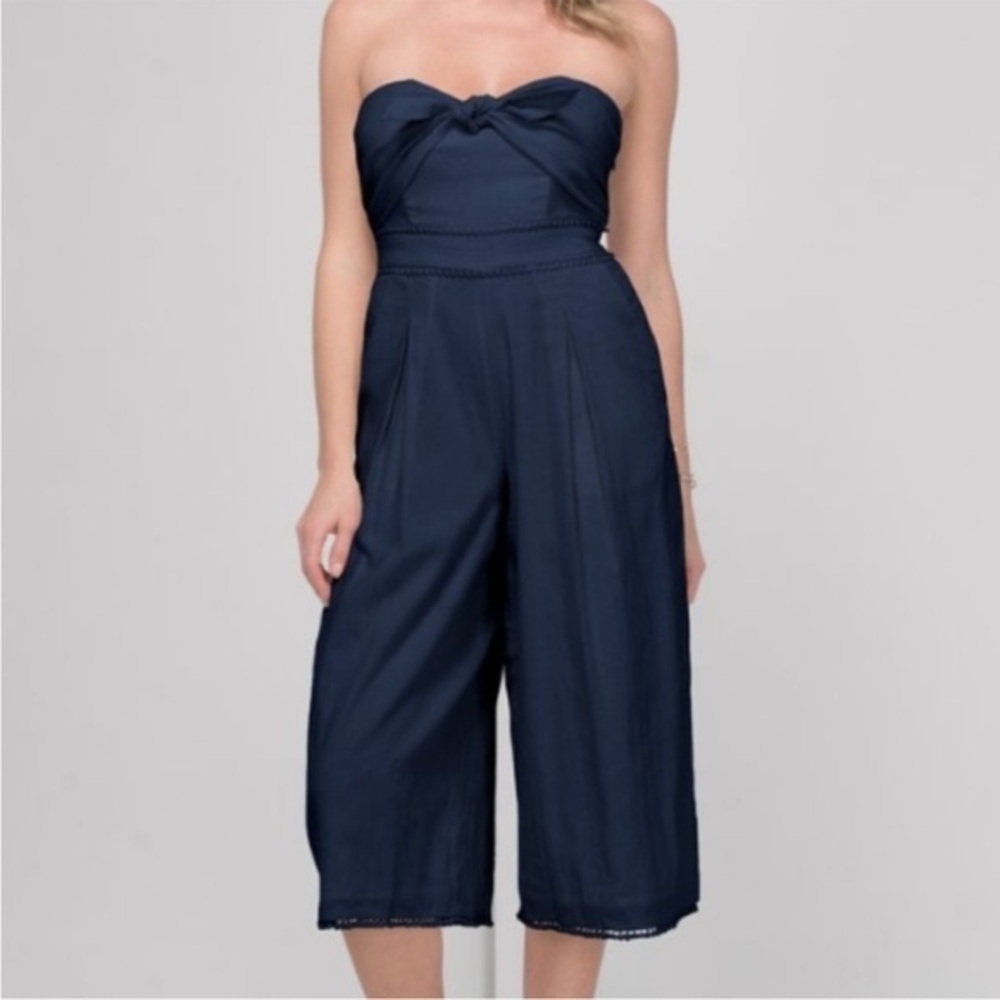 Greylin - Vera Tie Front Culotte Jumpsuit Xs